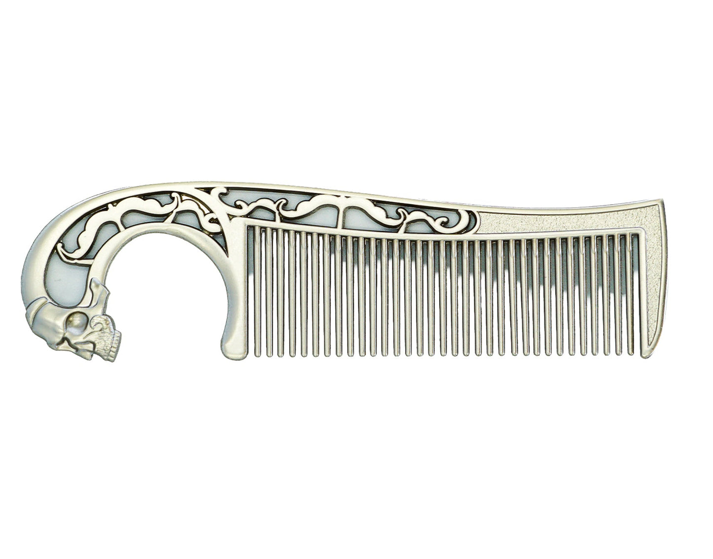 Metal Mustache Comb Necklace – Dual-Sided Comb for Men, Fine & Wide Teeth for Precise Styling – Durable, Compact, Travel-Friendly Grooming Tool for Facial Hair Care