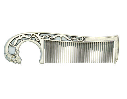 Metal Mustache Comb Necklace – Dual-Sided Comb for Men, Fine & Wide Teeth for Precise Styling – Durable, Compact, Travel-Friendly Grooming Tool for Facial Hair Care