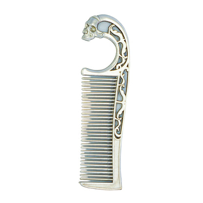 Metal Mustache Comb Necklace – Dual-Sided Comb for Men, Fine & Wide Teeth for Precise Styling – Durable, Compact, Travel-Friendly Grooming Tool for Facial Hair Care